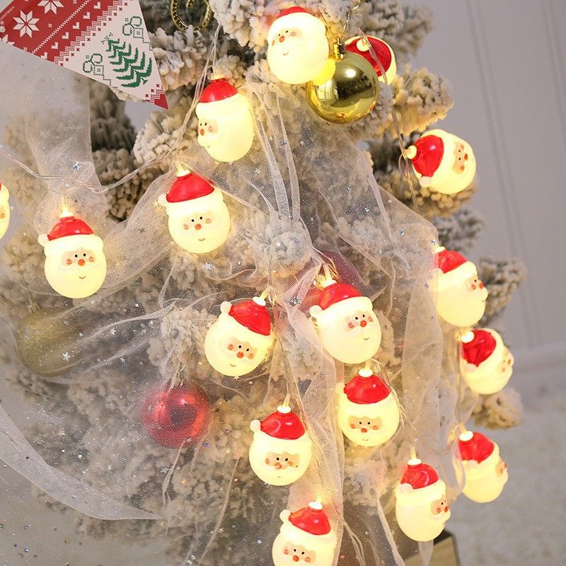 Cross-Border Decoration LED String Party Supplies Iron Art Santa Claus Snowman Christmas Atmosphere Lights_voghion.com