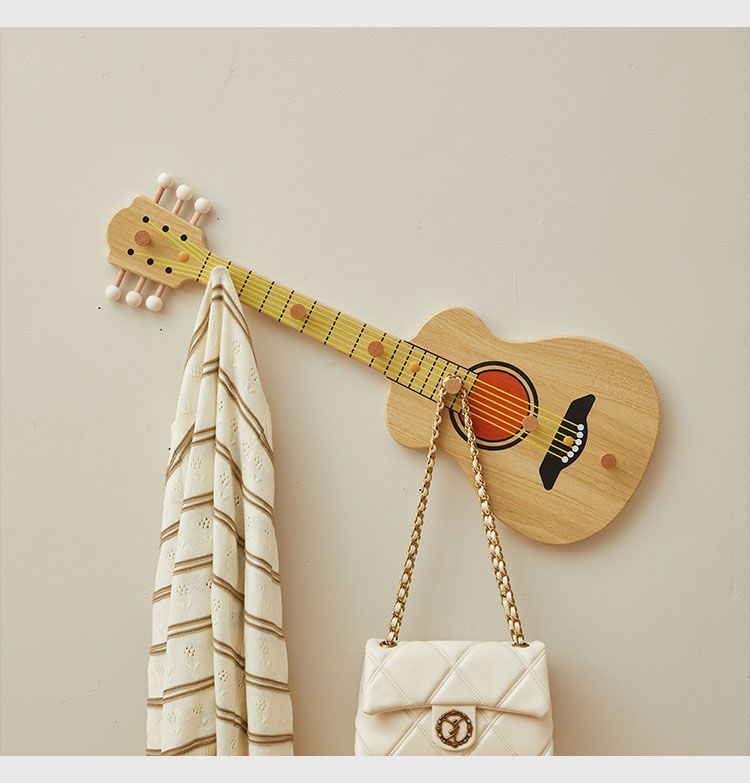 Creative Entryway Guitar Hook Personalized Decorative Wall Hanging Hallway Storage Rack 2326_voghion.com