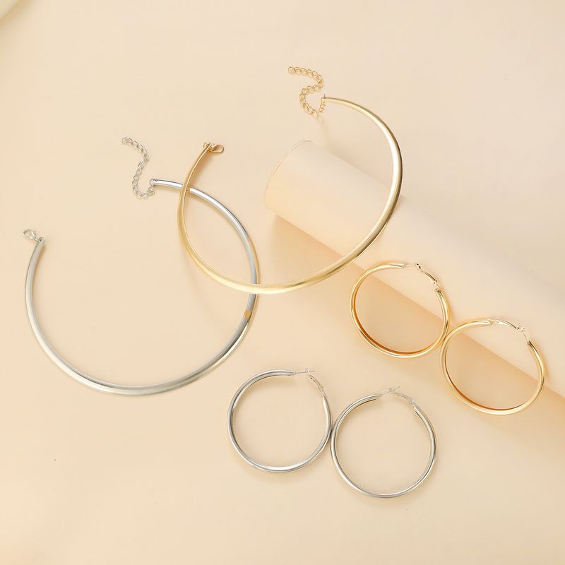 Minimalist Fashion Unique Niche High-end Cold Style Choker Necklace And Earrings Versatile Two-piece Set Accessories For_voghion.com
