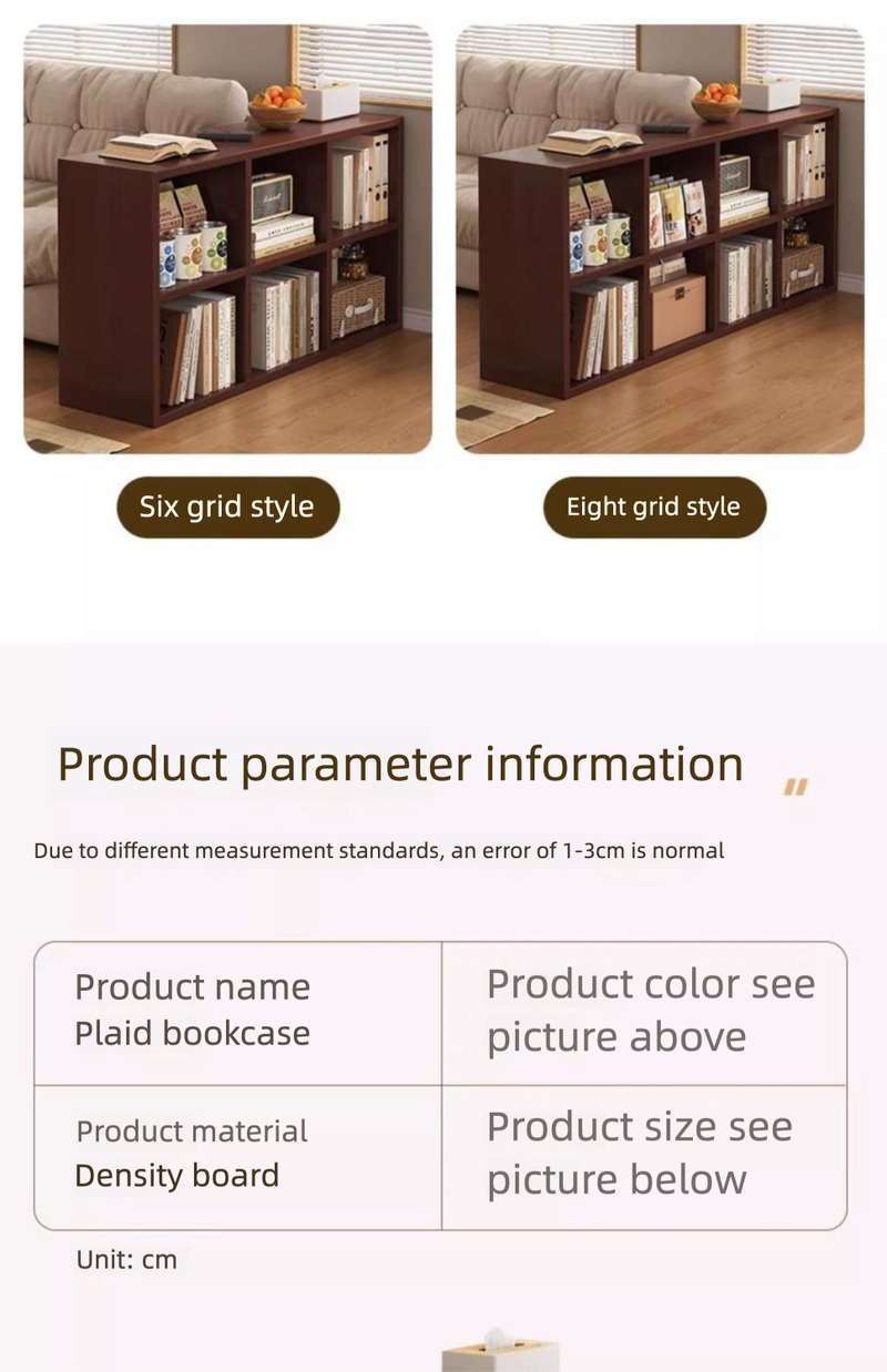 Estantería de pie con rejilla para libros, librería de combinación gratuita para el hogar, armario de almacenamiento bajo de ocho rejillas_voghion.com