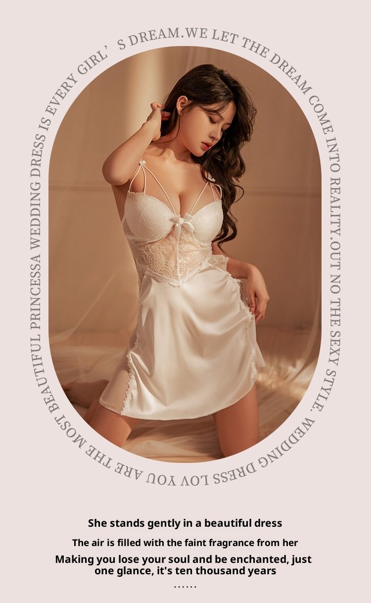 LuvBox Meinair New Women's Sexy Strap Nightdress With Chest Pads Tempting Transparent Hot Erotic Lingerie_voghion.com