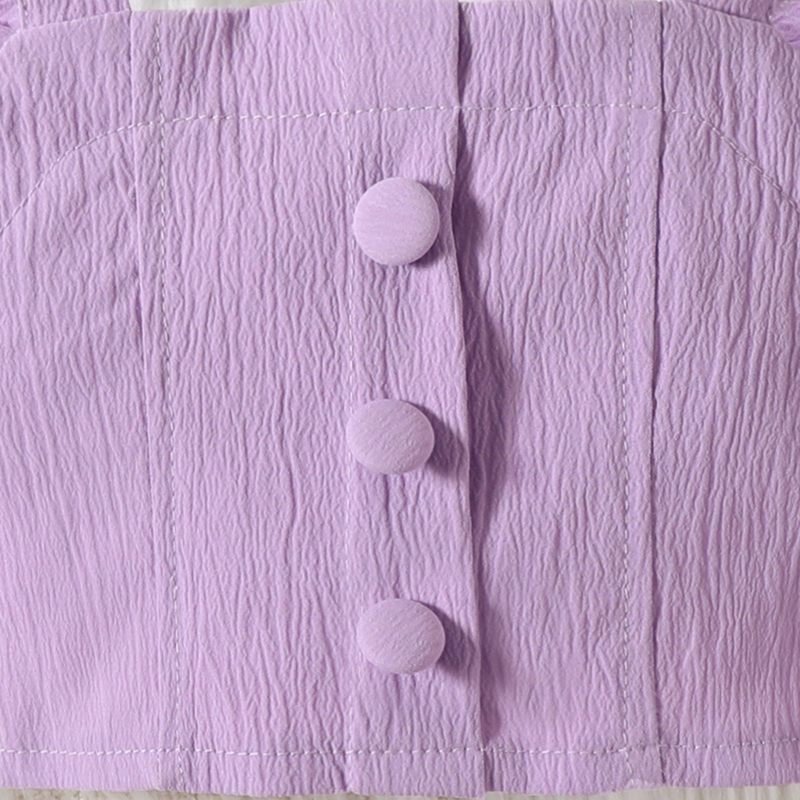 Babykleidung Kinder einfarbig Neckholder kleine fliegende Ärmel Top + Rock + Gürtel Mode Mädchen Anzug_voghion.com