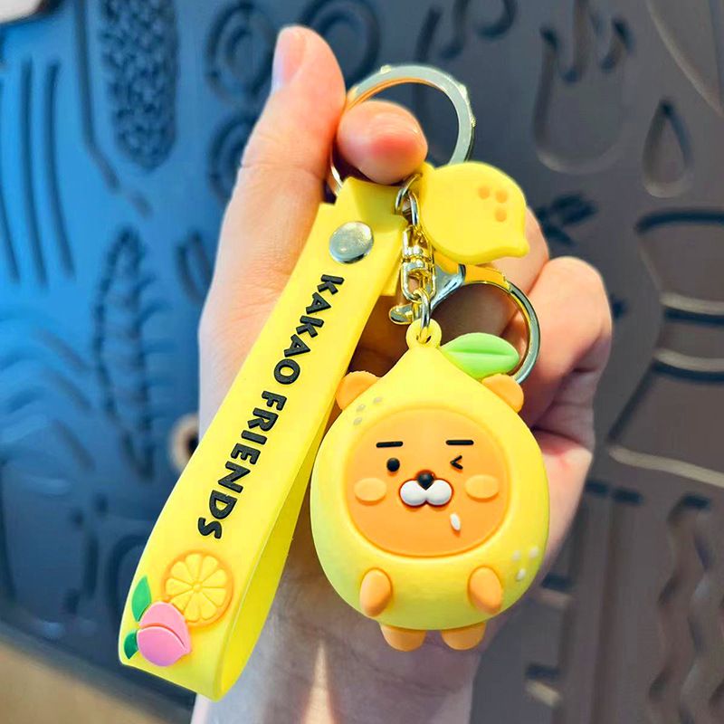 Cartone animato frutta carino scoreggia pesca re portachiavi colla bambola auto borsa ciondolo coppia piccolo regalo_voghion.com