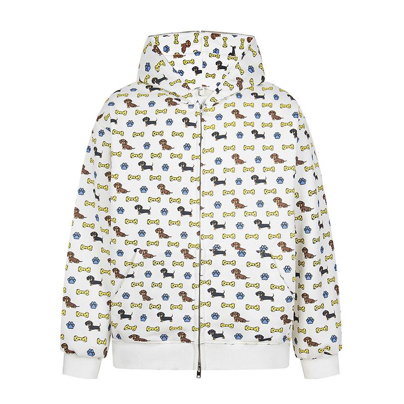American Style Puppy Full Print Hoodie 2025 Männer und Frauen Herbst Lose Casual Trendy Marke Paar Jacke_voghion.com