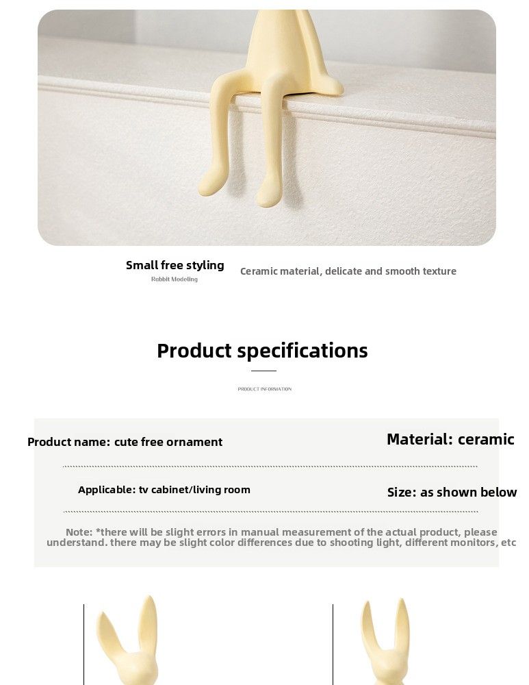 Macaron Creative Cartoon Sitzendes Langohrkaninchen-Ornament High-End-Licht Luxus Wohnzimmer TV Weinschrank Eingang_voghion.com