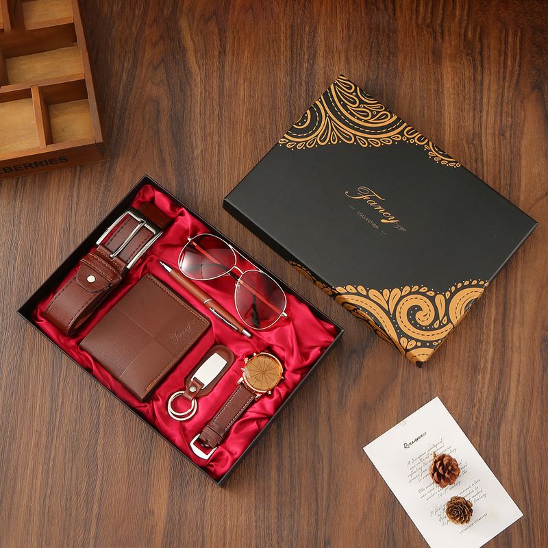 Geschenkset für Herren, Business-Uhr, Sonnenbrille, Gürtel, Geldbörse, Vatertag, Valentinstag, Geschenk, Souvenir_voghion.com