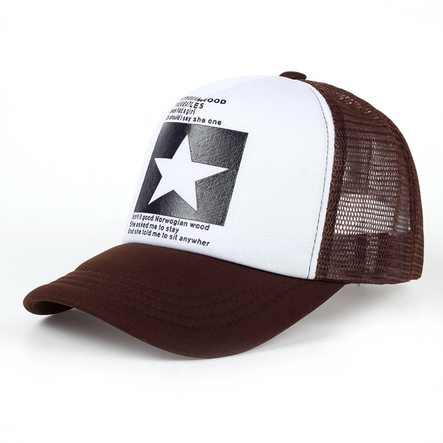 Nuovo berretto da baseball stampato a stella a cinque punte primavera estate berretti netti traspiranti uomo donna cappello da sole all'aperto cappello selvaggio regolabile_voghion.com