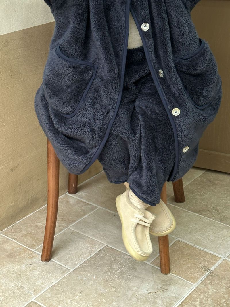 Pijamas de franela para niños, camisón largo de otoño/invierno para bebés, conjunto de ropa de casa de terciopelo Coral para niños y niñas_voghion.com