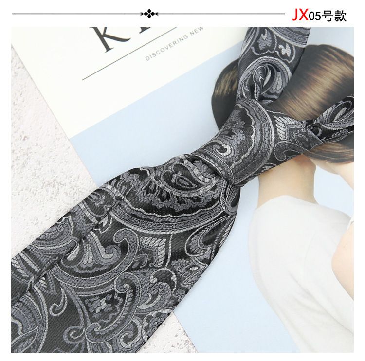 Cravatta da uomo italiana a righe in stile coreano, da 8 cm, annodata a mano, per matrimonio, formale, leggera, di lusso, di alta qualità, con motivo floreale_voghion.com