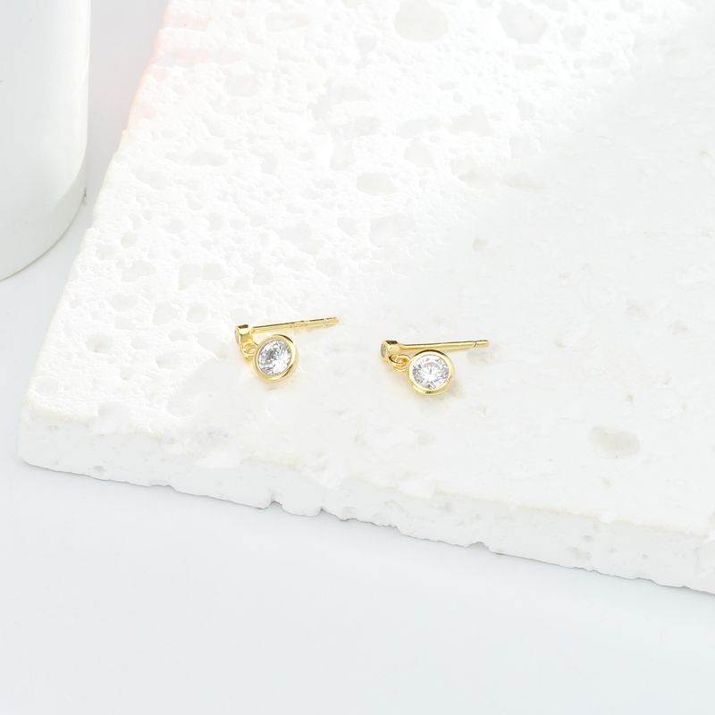 Pendientes minimalistas de doble diamante para mujer, plata de ley S925, elegantes aros geométricos, sencillos y con estilo._voghion.com