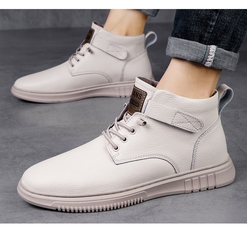 Lässige Herren-Boardschuhe mit Fleece-Futter, beliebte große Größen, Paarschuhe aus Leder mit Absatz._voghion.com