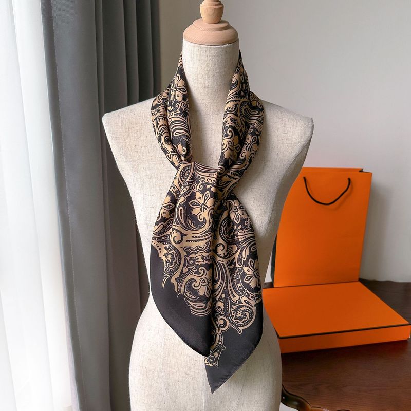 Șal decorativ pentru femei, cu imprimeu floral, 90 de pătrate mari, pentru primăvară, toamnă și vară, nou, cu protecție solară, model mare, model floral._voghion.com