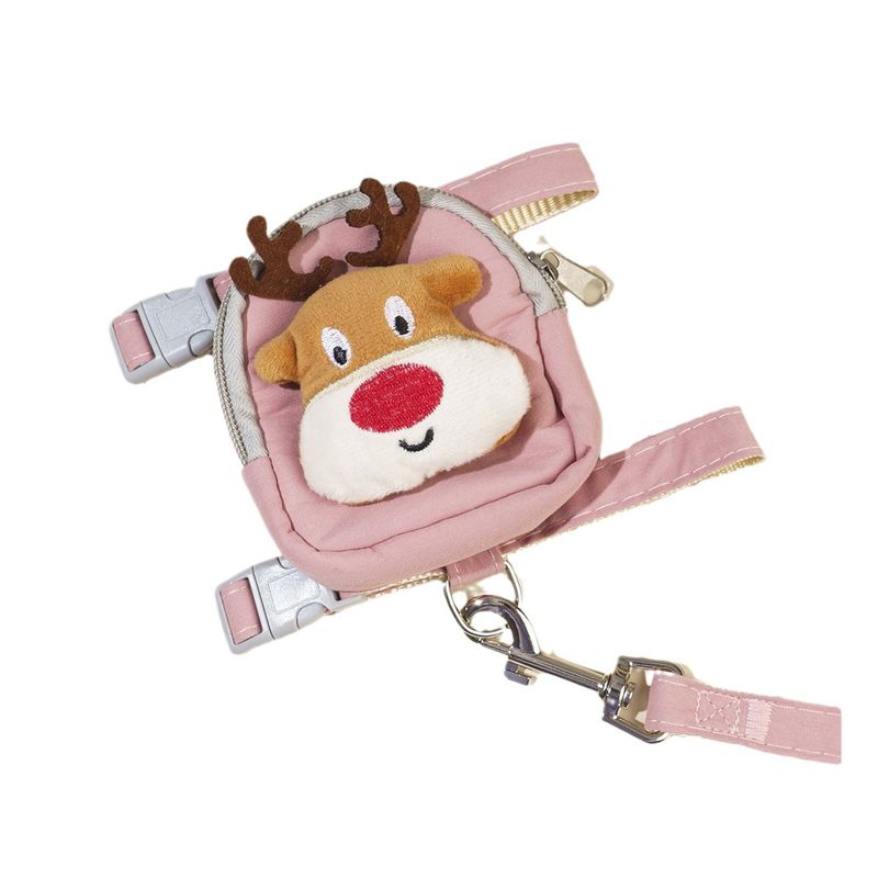 New Christmas Reindeer Leash Pet Small And Medium Backpack Cat Harness Dog Treat Bag_voghion.com