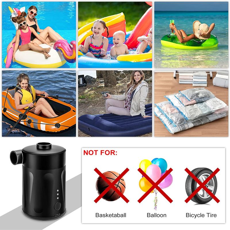 Pompa gonfiabile Pompa portatile a batteria Pompa per piscina senza fili per esterni Barca gonfiabile Letto gonfiabile Sacca di compressione sottovuoto Pompa per aria_voghion.com