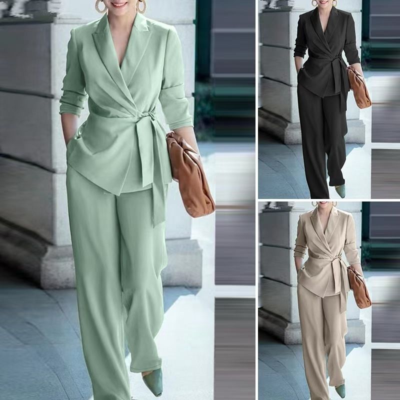 Women's Clothing Autumn And Winter New Solid Color Temperament Lace Suit Fashion Suit For Women_voghion.com