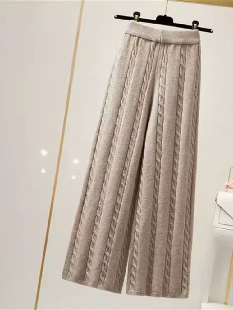 Pantaloni in maglia K Fashion Pantaloni lunghi Maglione Abbigliamento donna_voghion.com