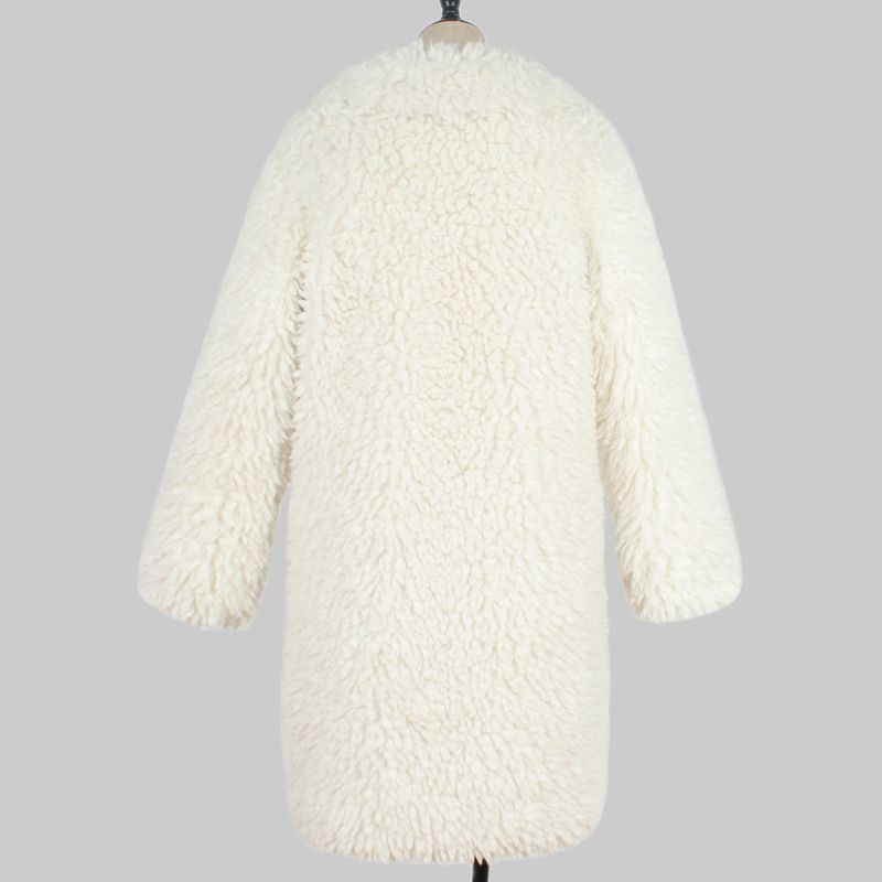 Women's Clothing autumn and winter new product lapel long plush fur jacket top women's coat_voghion.com
