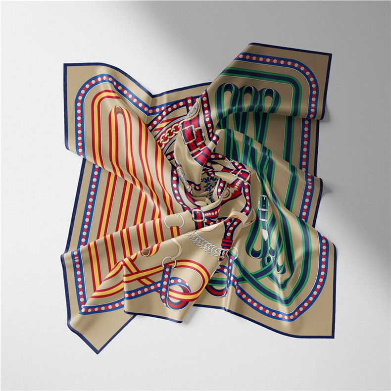 Simulated Summer New Twill Square Art Green Headband Silk Scarf Group Purchase_voghion.com