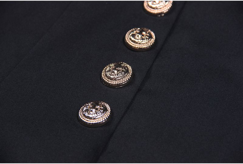 Women's clothing new fashion double-breasted rivet concealed button loose straight pants women's trousers casual commuting supply_voghion.com