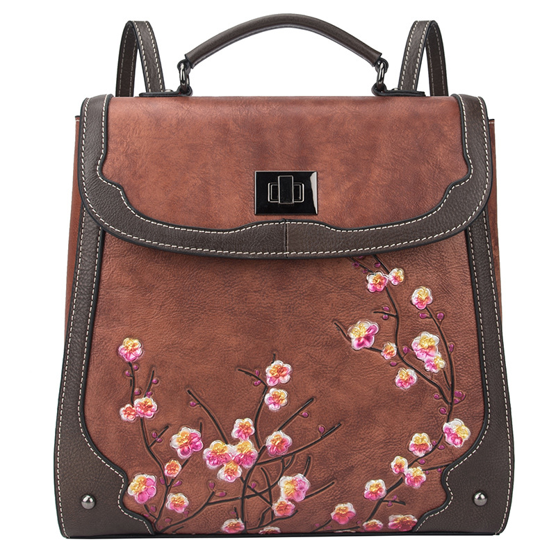 Nuovo zaino minimalista per computer casual e versatile in pelle di vacchetta, zaino da donna in stile college inglese in vera pelle_voghion.com