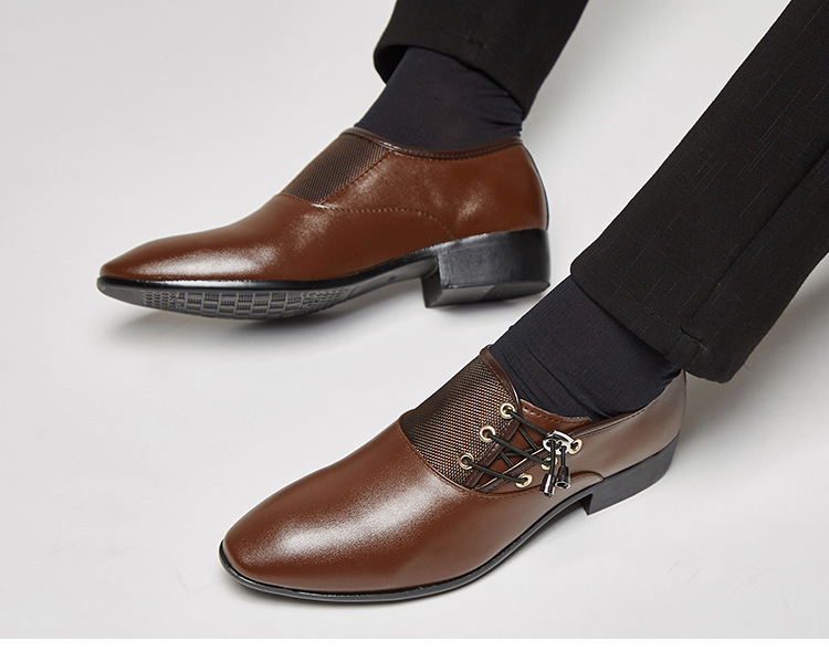 Men's Business Dress Shoes - Genuine PU Leather Formal Oxfords With Rubber Sole, Comfortable & Breathable For Office, Wedding & Casual Wear_voghion.com