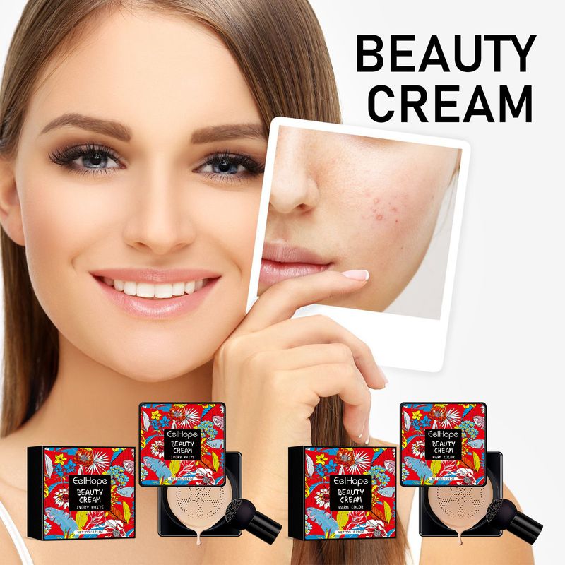 Eelhope Mushroom Head CC-Creme deckt Gesichtsfehler ab, leichte, natürliche Grundierung, langlebig und ohne Abschminken_voghion.com