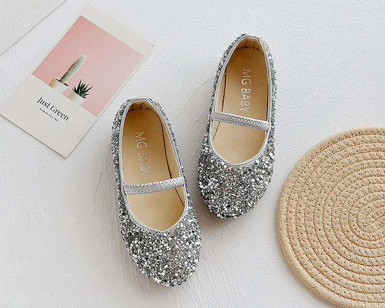 Mamma e bambini Scarpe da principessa per bambina Scarpe da passeggio per bambini dolci e carine, piccole scarpe in pelle con paillettes per ragazze, scarpe singole con bocca leggera_voghion.com