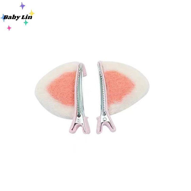 2 pezzi/set nuove clip per orecchie di coniglio solide e carine per neonate mollette Kawaii fatte a mano copricapo accessori per capelli per bambini_voghion.com