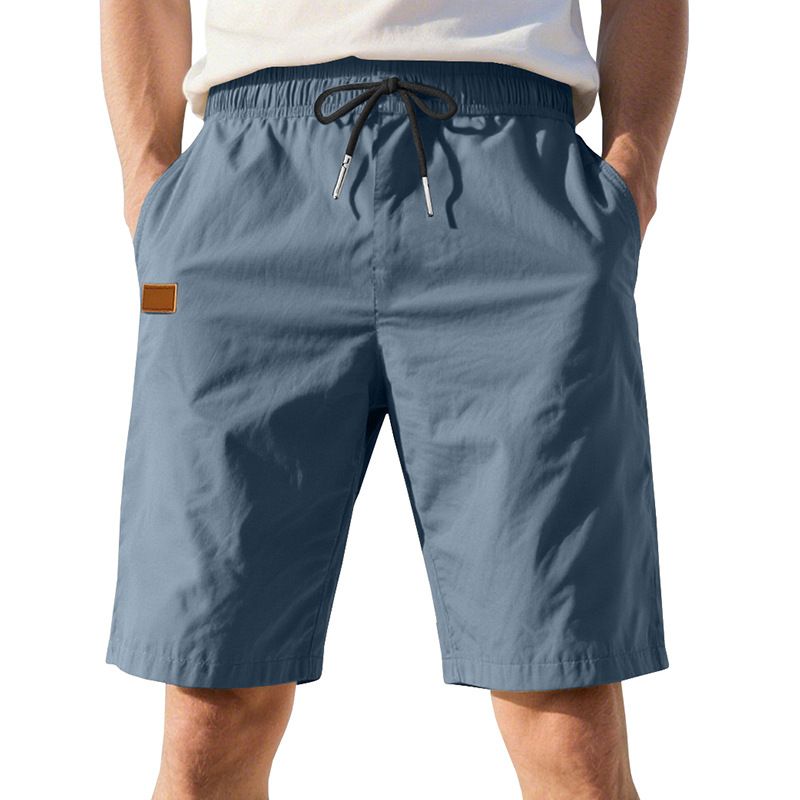 Pantalones de playa para hombre, de verano, informales, ligeros y lujosos, de cinco puntos, con cordón cruzado, talla grande_voghion.com