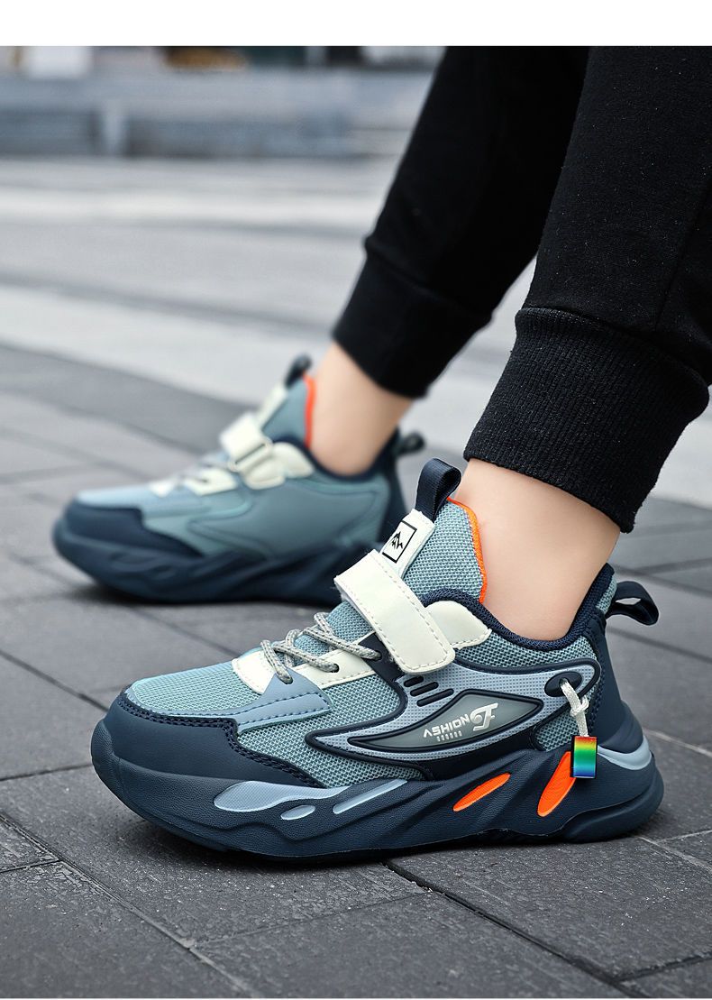 Kinderschuhe Sport Frühling und Herbst Schulsaison Laufschuhe Mittlere und große Kinder Mesh Leder Freizeitschuhe_voghion.com