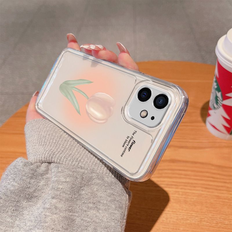 Clear Luxtury Pink Rose Phone Case For iPhone 15 14 12 13 11 Pro Max X Xs Xr 7 8 15Plus SE Soft Silicone_voghion.com