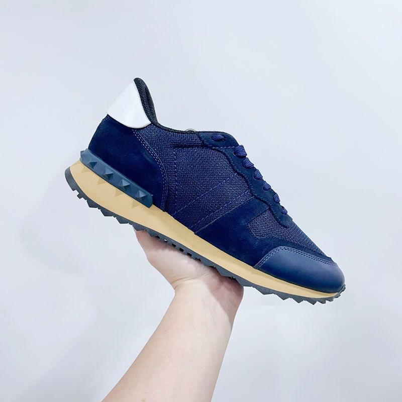 Neue Stil V Marke Camouflage Sneakers Für Männer Hohe Version Mit Nieten Dicke Sohle Echtes Leder Mode Lässig Lace-up_voghion.com