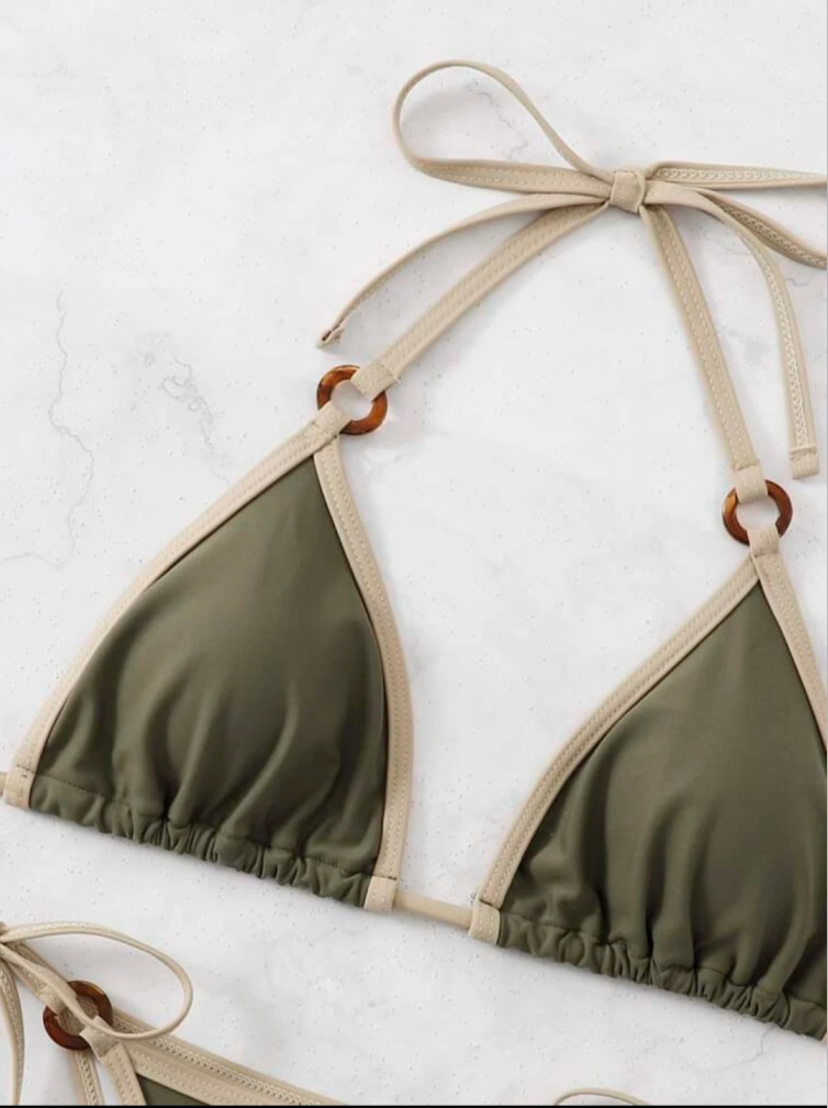 Roupas femininas Cor sólida Dividir Biquíni Suspensórios Senhoras Maiô Fabricantes_voghion.com