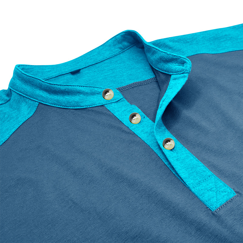 T-shirt à manches courtes et col montant pour homme, chemise Henley de sport de plein air pour homme, haut de fitness, t-shirt_voghion.com