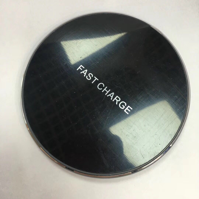 Aluminum Alloy Circular Mirror Wireless Charger For Mobile Phones Desktop Slim Type-C Port 10W 15W Fast Charging_voghion.com