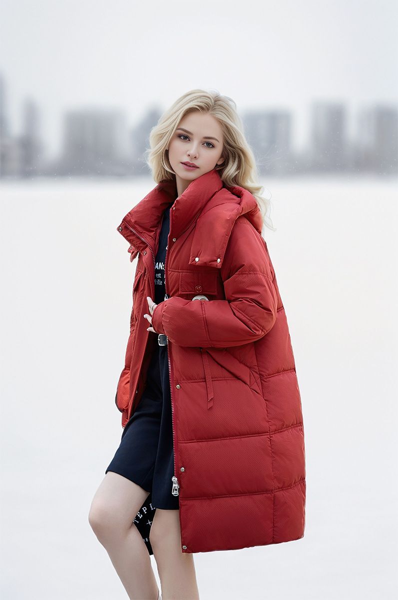 Mid-Length Down 2024 New Fashion Winter Plus Size Hooded Thickened Cotton Coat Puffer Jacket_voghion.com