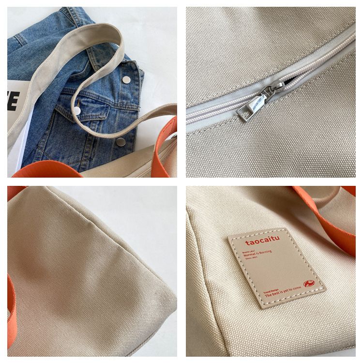 Grande capacidade nova bolsa de lona minimalista classe estudante bolsa diagonal de ombro único, bolsa de travesseiro feminina_voghion.com