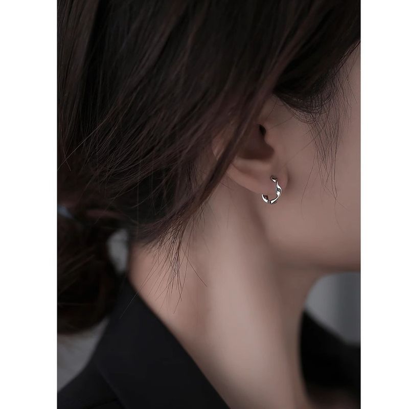 Sølv ørebensøm, hulvedligeholdelse, Junior High Grade sensorisk ring, cirkulær spænde, ørenegl, ørepynt, kvinde_voghion.com