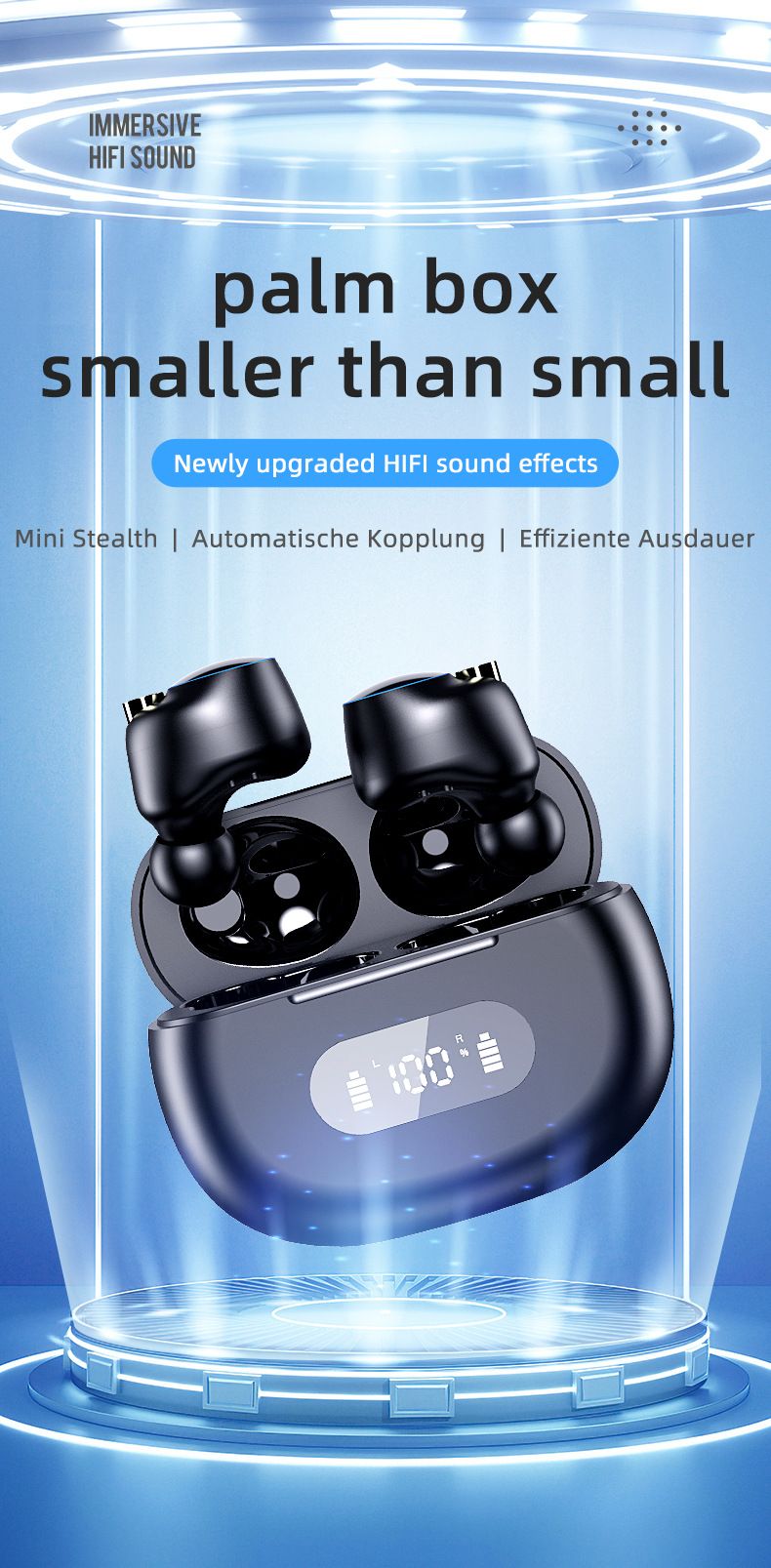 True wireless Bluetooth Headphones YYK-590 Semi-in-ear headphones TWS call noise reduction ultra-long endurance_voghion.com