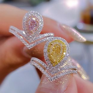 Gioielli in oro Longlong 2024 Anello nuziale con diamante da donna bianco classico in argento nuovo S con un carato_voghion.com