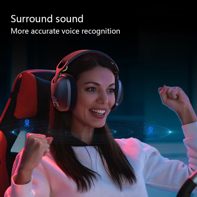 Wireless Gaming Headset 2.4GHz/BT 5.3/Wired Over Ear Headphones With Noise Canceling Microphone For PS4 PC Laptop_voghion.com