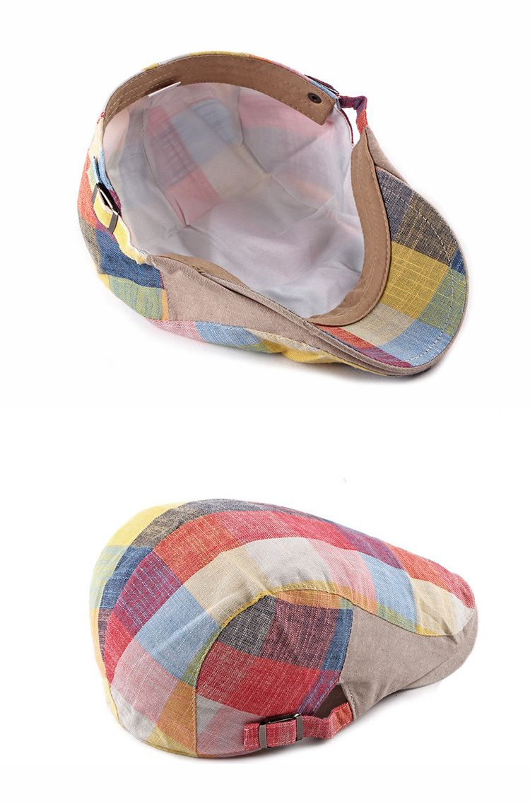 Nuovi arrivi Primavera Estate Berretti Cappelli Per Donna Uomo Multicolore Plaid Herringbone Berretti Duckbill Newsboy Cap Sottile Cabbie Ivy Cappello Piatto_voghion.com