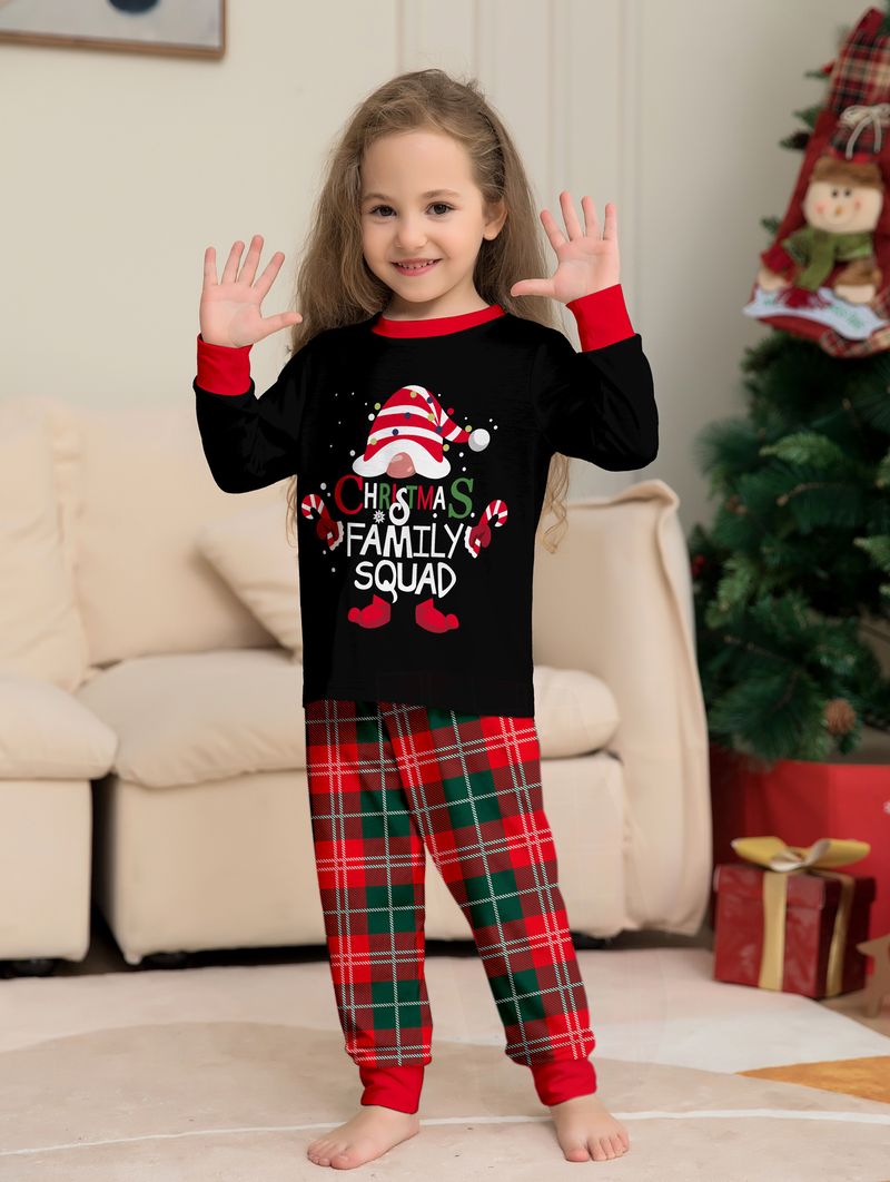 Flame Retardant Fabric Christmas Children's Suit 2025 Autumn New Boys And Girls Pajamas Santa Claus Print Home Clothes_voghion.com