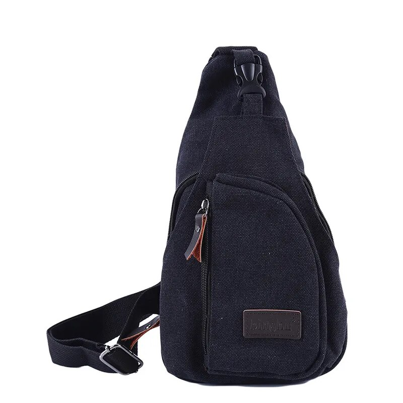 2023 Brand New Men Vintage Canvas Leather Satchel Sling Chest Pack Multifunctional Outdoor Small Shoulder Bag_voghion.com