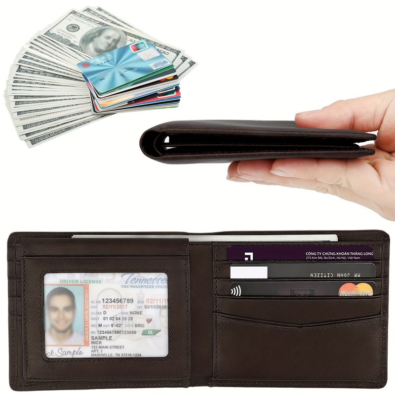 Luggage & Bags wallet men's high end genuine leather short wallet card holder high end super open cowhide wallet_voghion.com