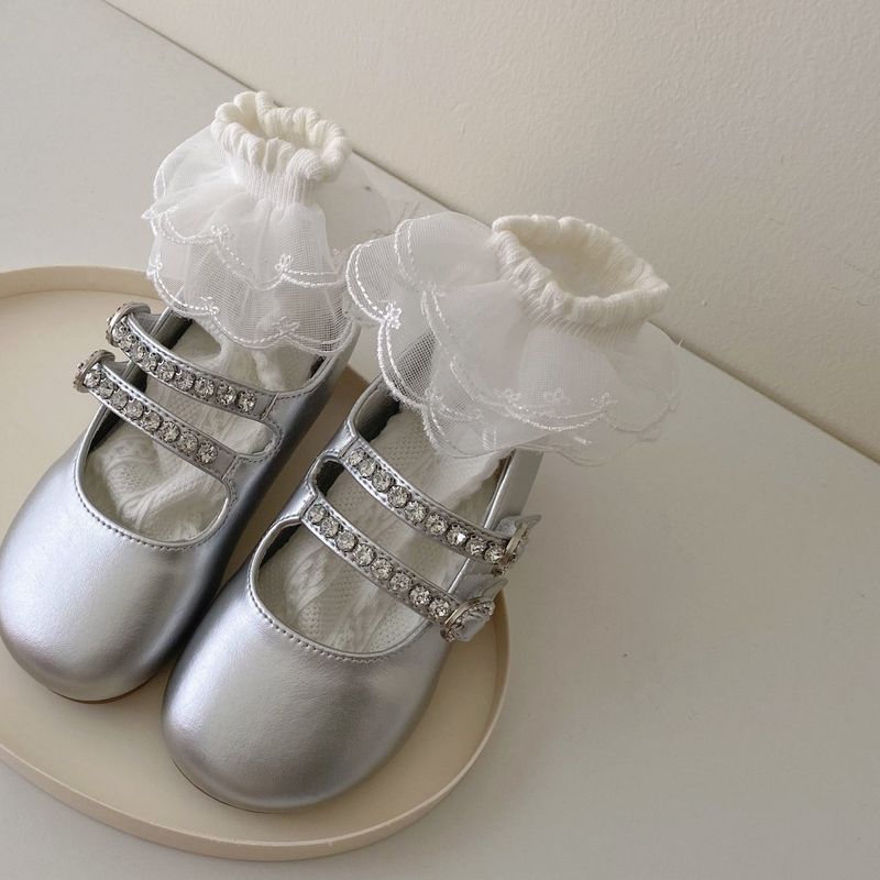 2025 frühjahr Neue Koreanische Version Silber Klett Einzelne Runde Kappe Mode Vielseitig Nette Leistung Mädchen Prinzessin Schuhe_voghion.com