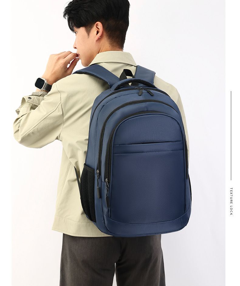 Multi Functional Men's Business Backpack Company Gift College Student Backpack Solid Color Simple Daily Commuting Backpack_voghion.com