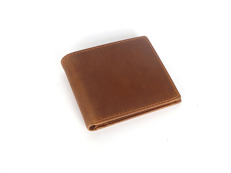 Men’s Bags Men's Wallet Horizontal Tri Fold Wallet Genuine Leather First Layer Cowhide Crazy Horse Craft_voghion.com
