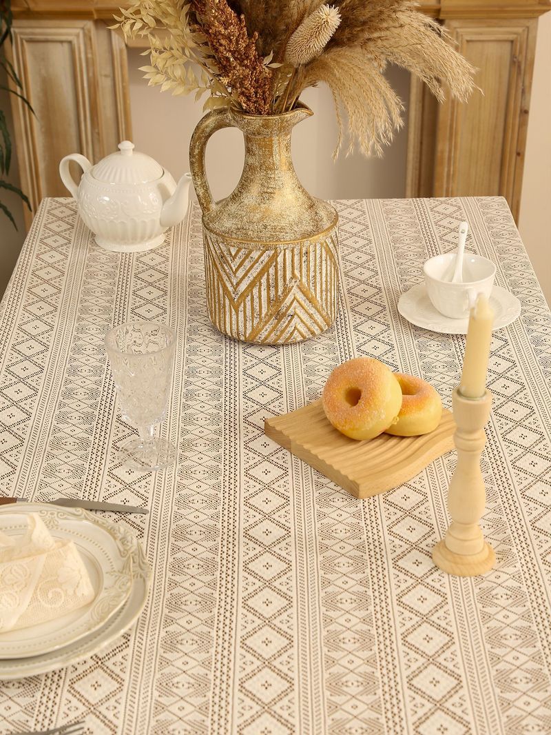 Tovaglia di pizzo retrò di lusso nordico leggero, antipolvere, isolamento termico, abbellimento, copritavolo da caffè_voghion.com