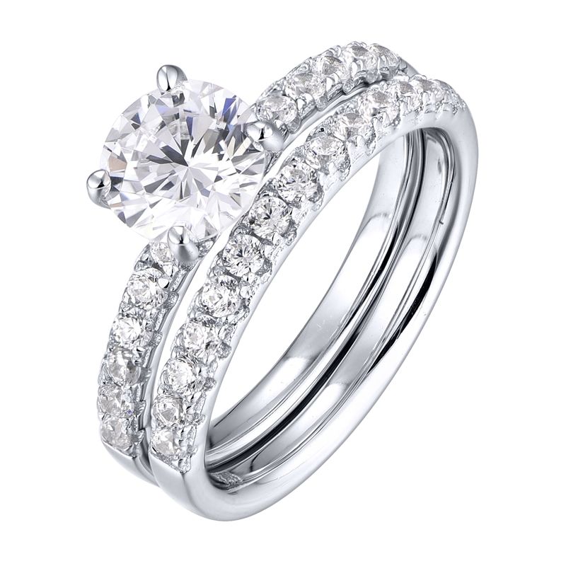 Sterling Sier bijoux zircone empilable Mosang diamant paire anneaux hommes femmes amoureux bague de fiançailles de mariage_voghion.com